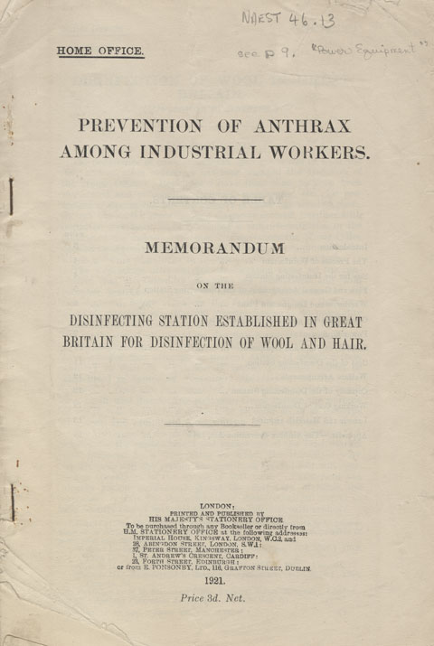 Dealing with Anthrax in 1921 – IET Archives blog