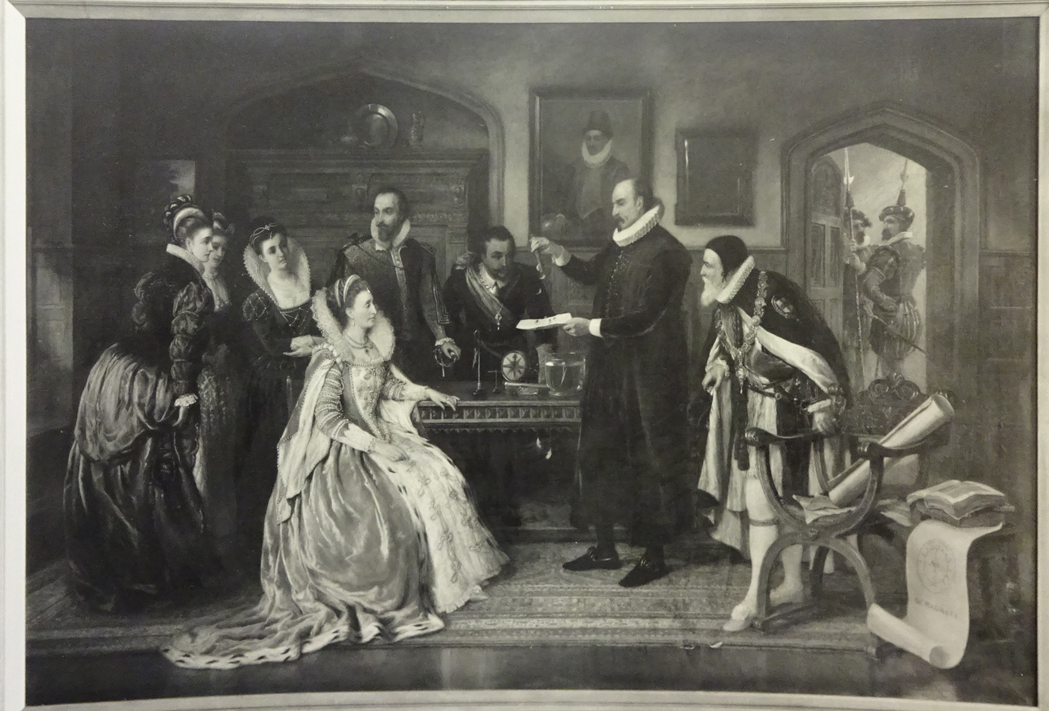 William Gilbert demonstrating his electrical experiments to Queen Elizabeth
