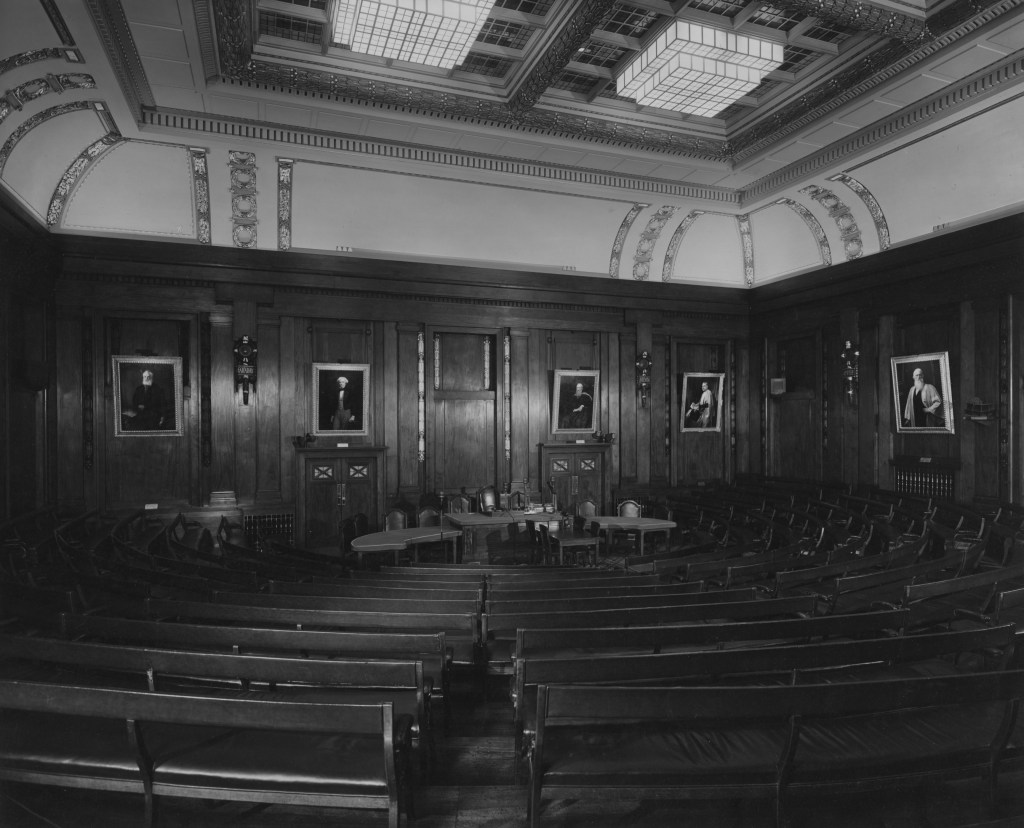 Savoy Place interior of lecture theatre 1930s