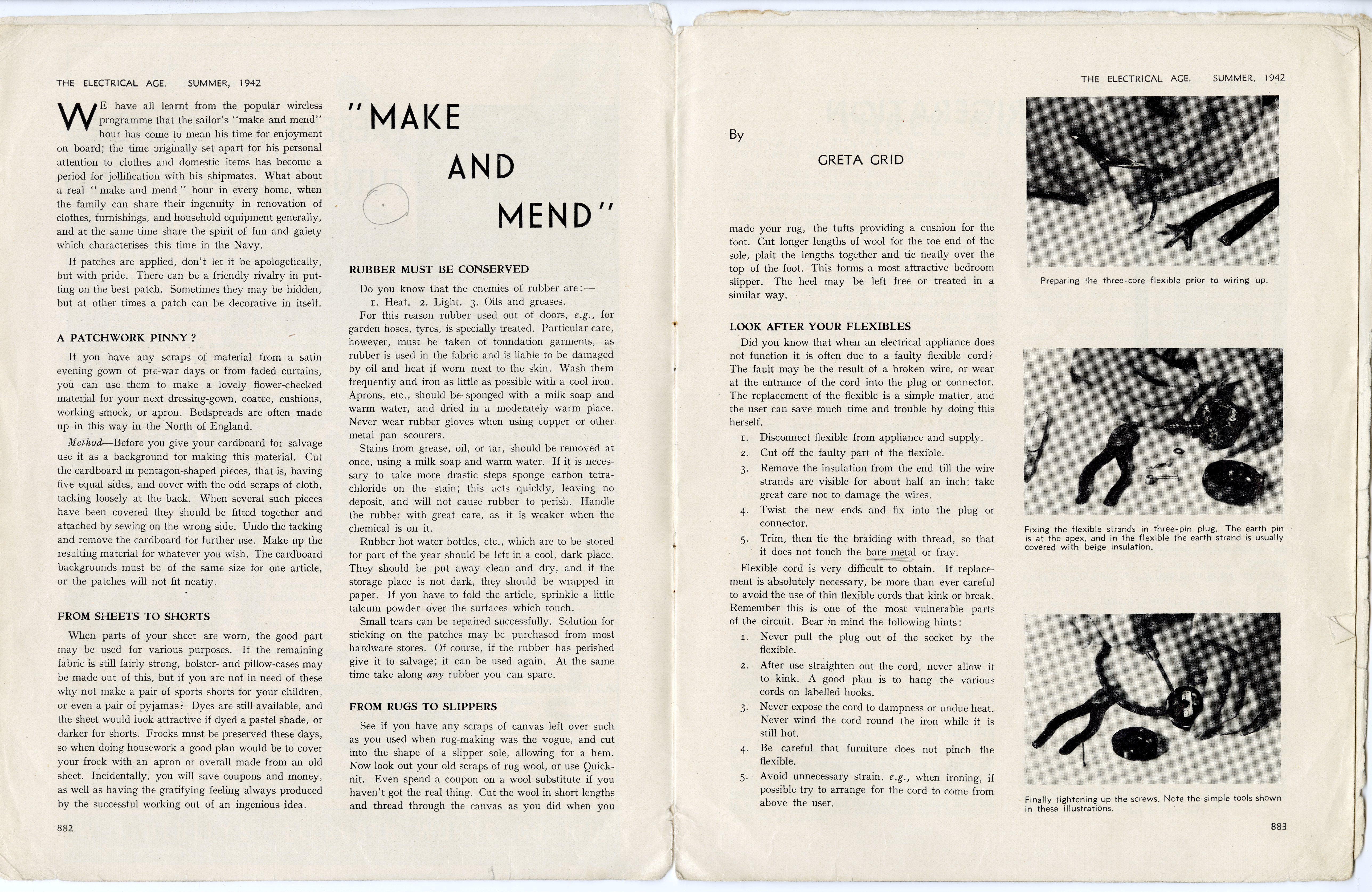 'Make and Mend' from The Electrical Age Summer 1942