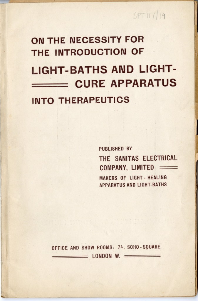 First page of printed advertising pamphlet