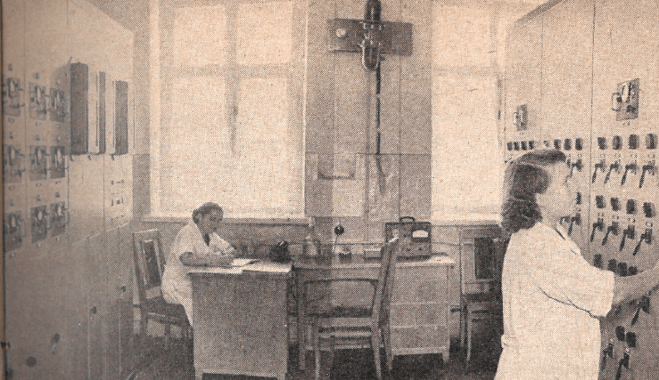 Control room at the first nuclear power station.