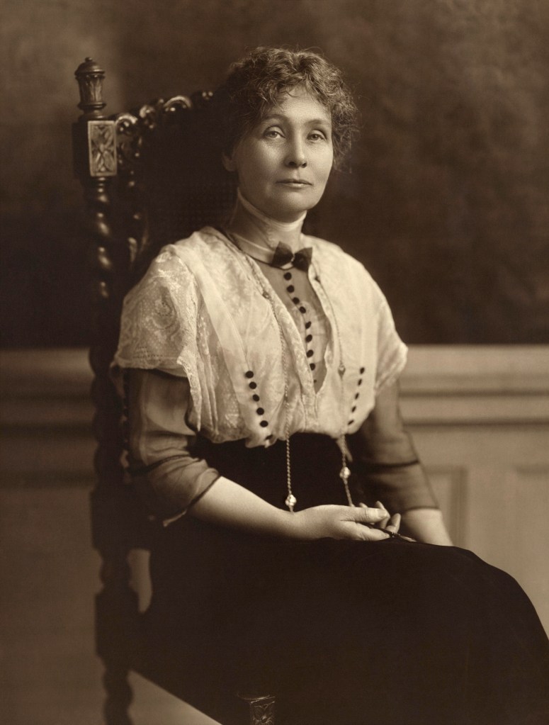 Emmeline Pankhurst, seated